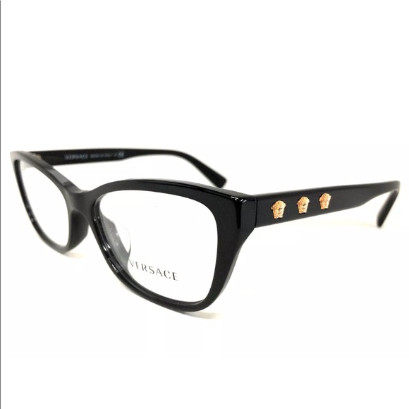 Versace Accessories - Versace 3349 Black Cat Eye Eyeglasses Frames 54mm